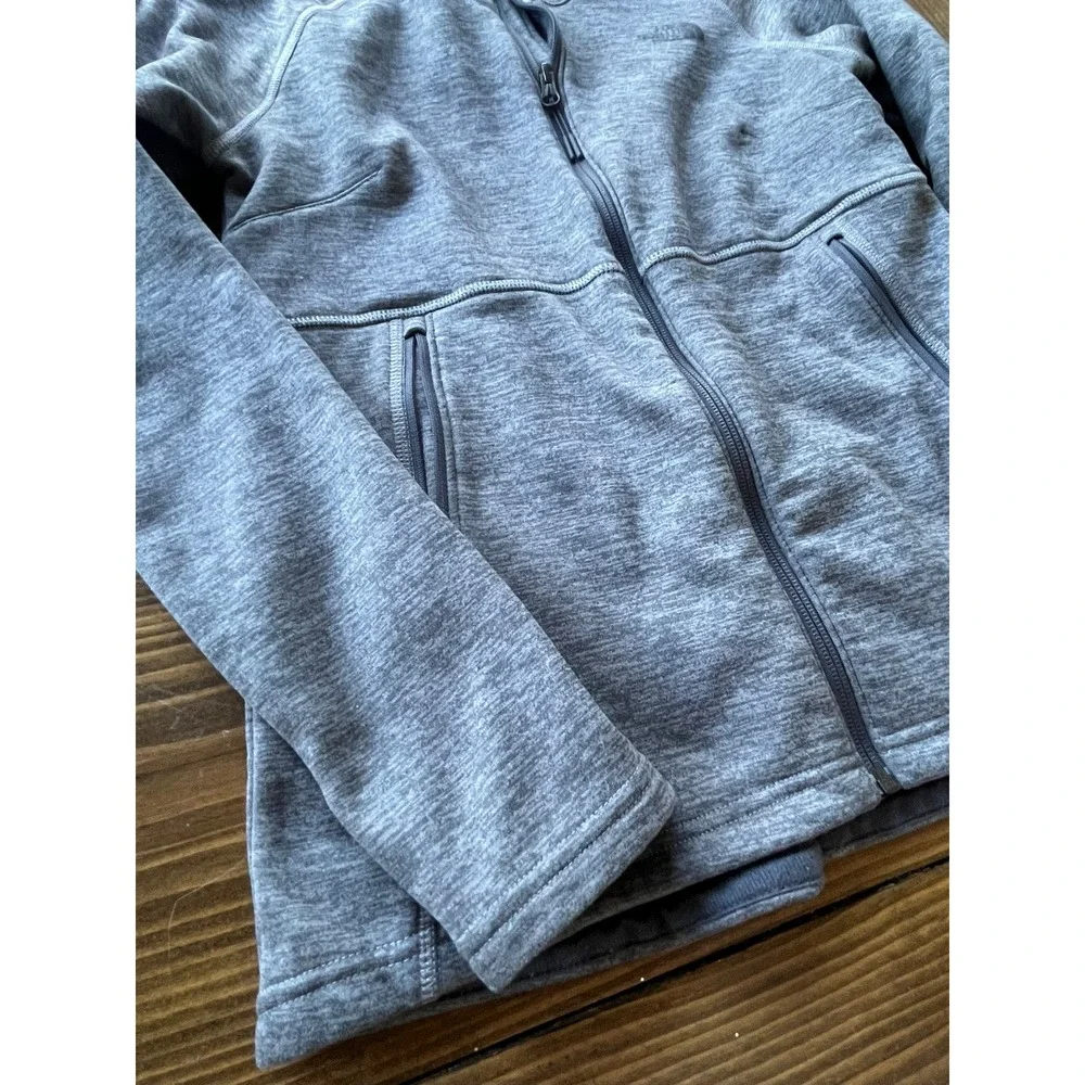 The North Face Womens Grey Heather Full Zip‎ Fleece Jacket Mock Neck Size Medium